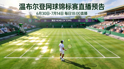 温布尔登网球锦标赛直播预告 - 英国温布尔登网球锦标赛的草地赛场，球员准备比赛
